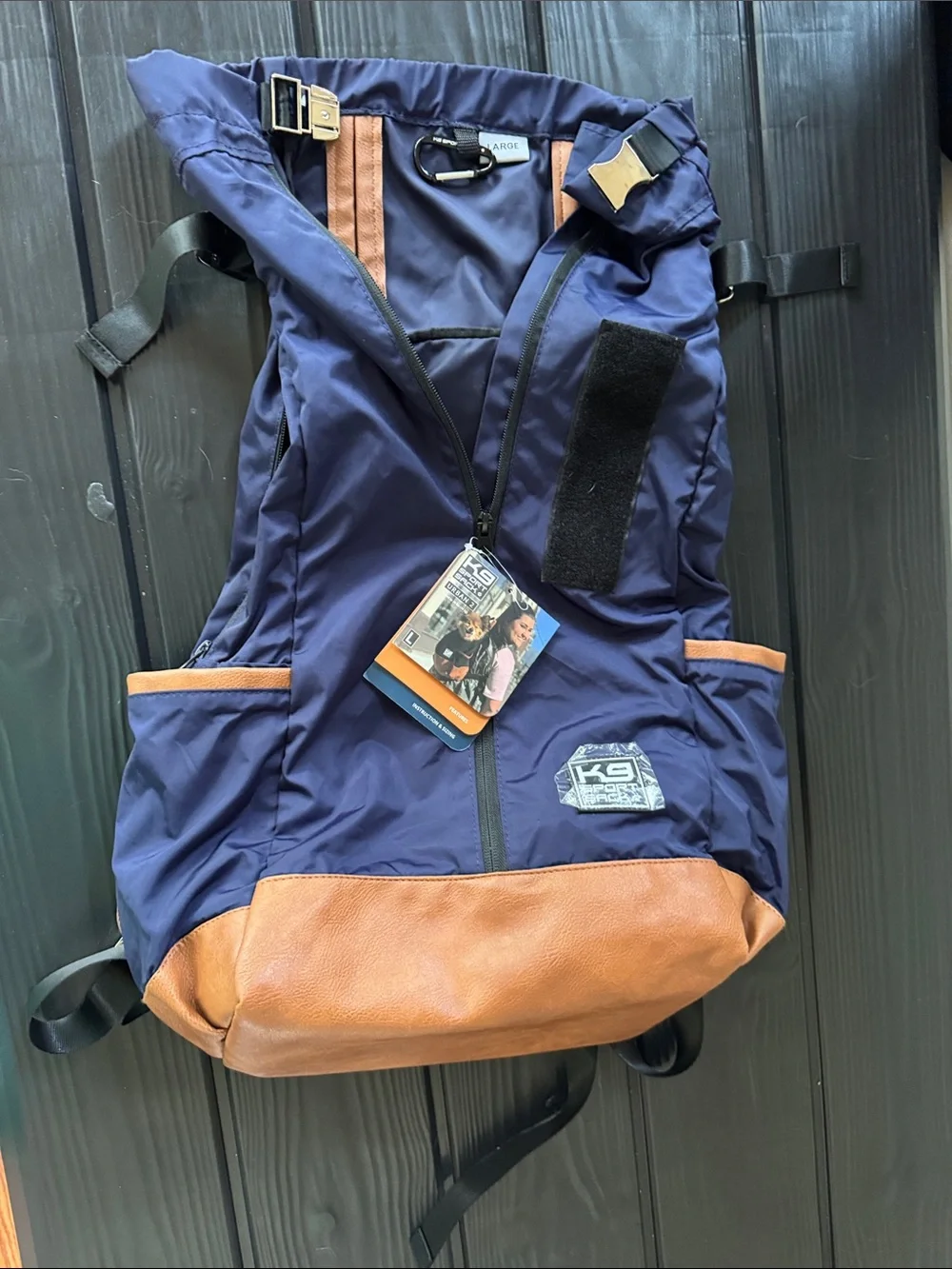 NWT K9 Sport Sack Blue & Brown Dog Carrier Backpack large